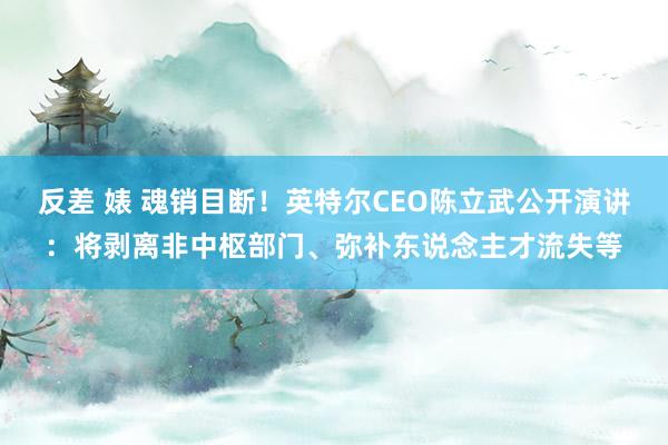 反差 婊 魂销目断！英特尔CEO陈立武公开演讲：将剥离非中枢部门、弥补东说念主才流失等