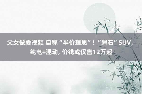 父女做爱视频 自称“半价理思”! “磐石”SUV， 纯电+混动， 价钱或仅售12万起